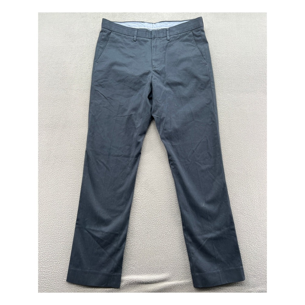 J. Crew Bowery Pants Mens 33x32 Navy Blue Cotton Stretch Chino Slim Straight